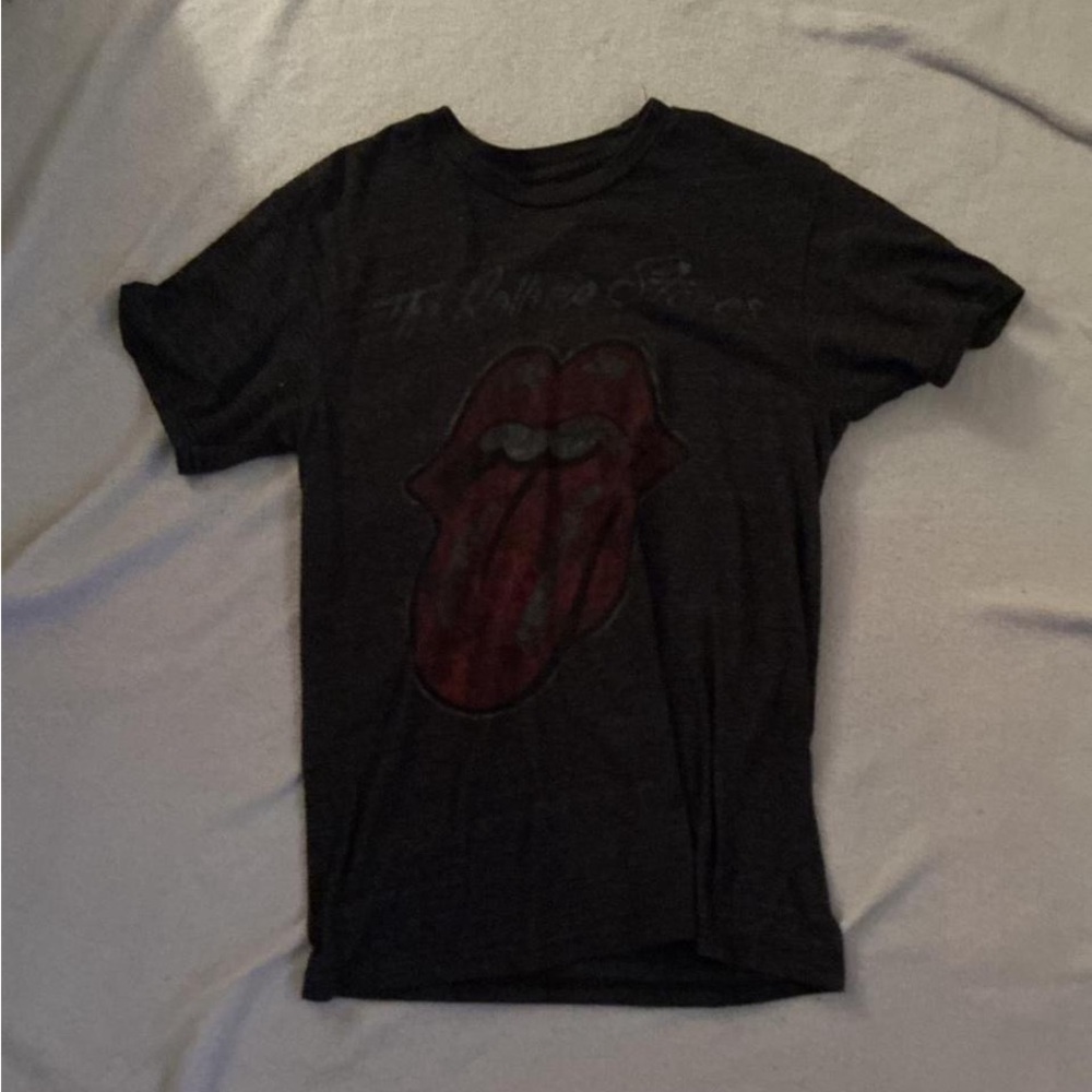 The Rolling Stones Dark Gray Tee with Red Logo